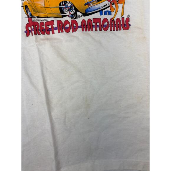 VINTAGE 1997 Street Rod Nationals Shirt Mens XL White Oklahoma City Car Show Tee - Picture 4 of 8